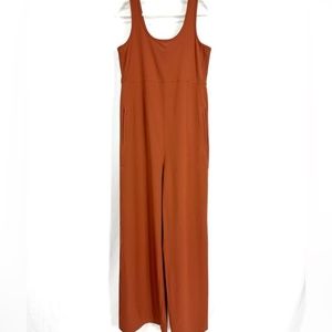 Athleta Women’s Passenger Wide Leg Jumpsuit with Ppckets- Rust Orange
